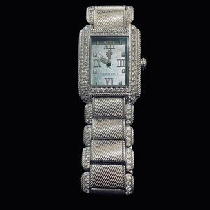 Judith Ripka stainless steel and diamonique watch